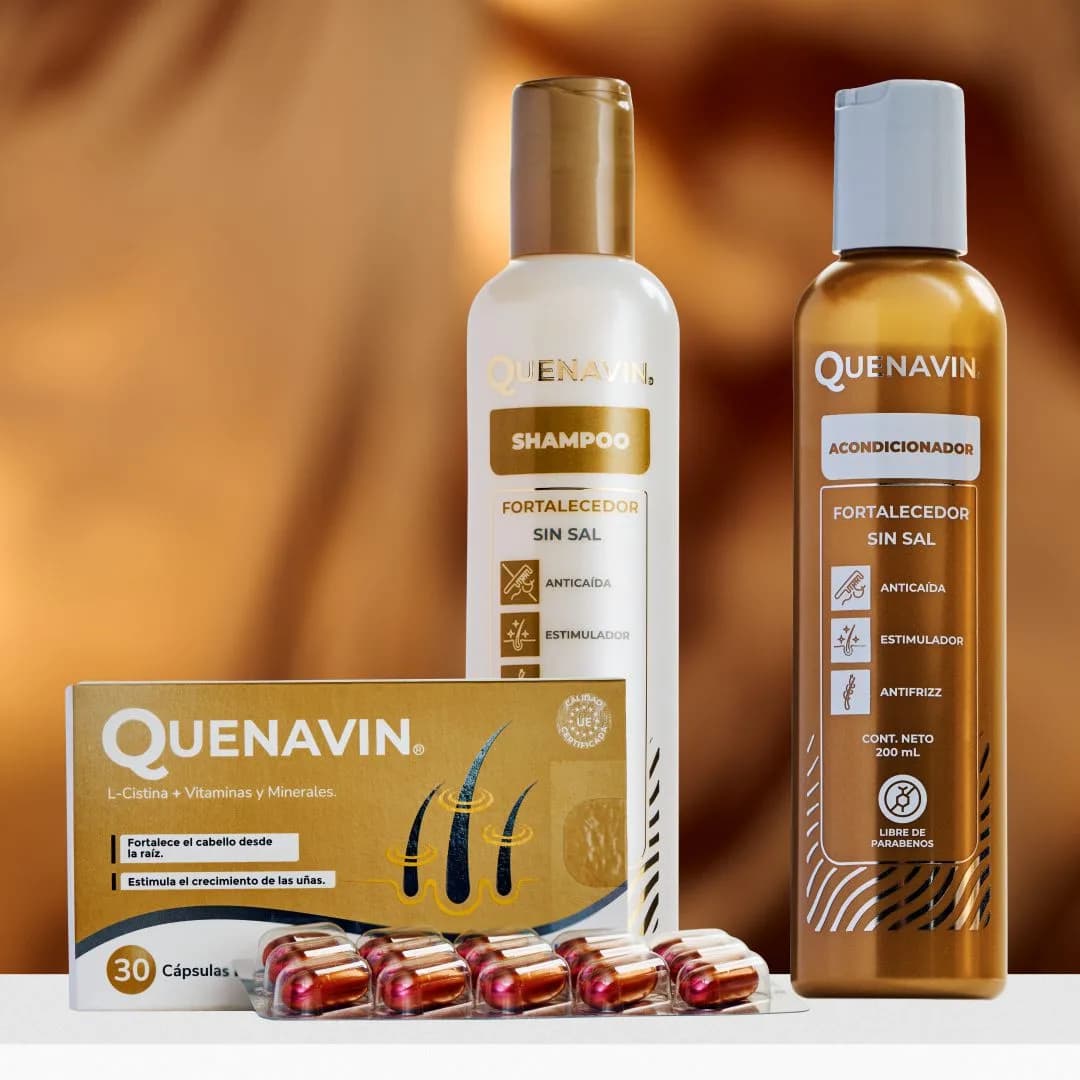 Quenavin kit reparador y fortalecedor - Shampoo, condicionador e cápsulas