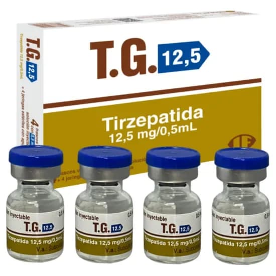 TG 12.5 Tirzepatida 12,5 mg0,5 mL Solução Injetável com Seringa - Contém 4 Frascos