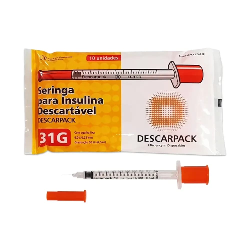 Seringa para insulina descartável 31G