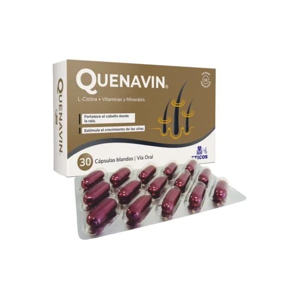Quenavin - L-cistina, vitaminas e minerais- 30 cápsulas